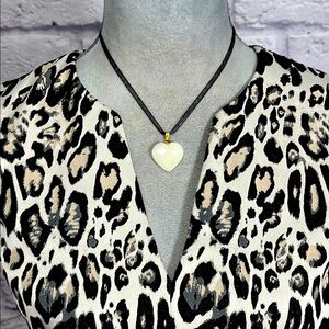 Handmade/upcycled Stone Heart Pendant Necklace